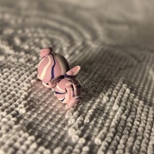 Whimsical Pink and Purple Clay Pig